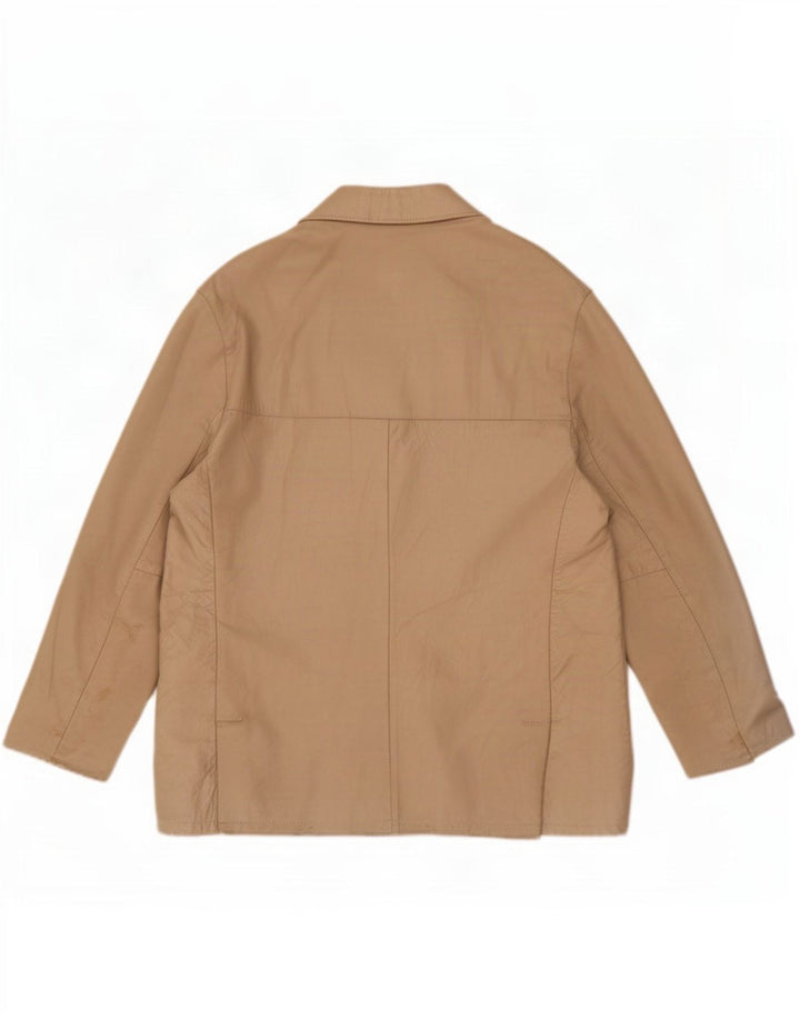 Equipe Damen Loose Fit Lederjacke IT 42 Mittelbeige