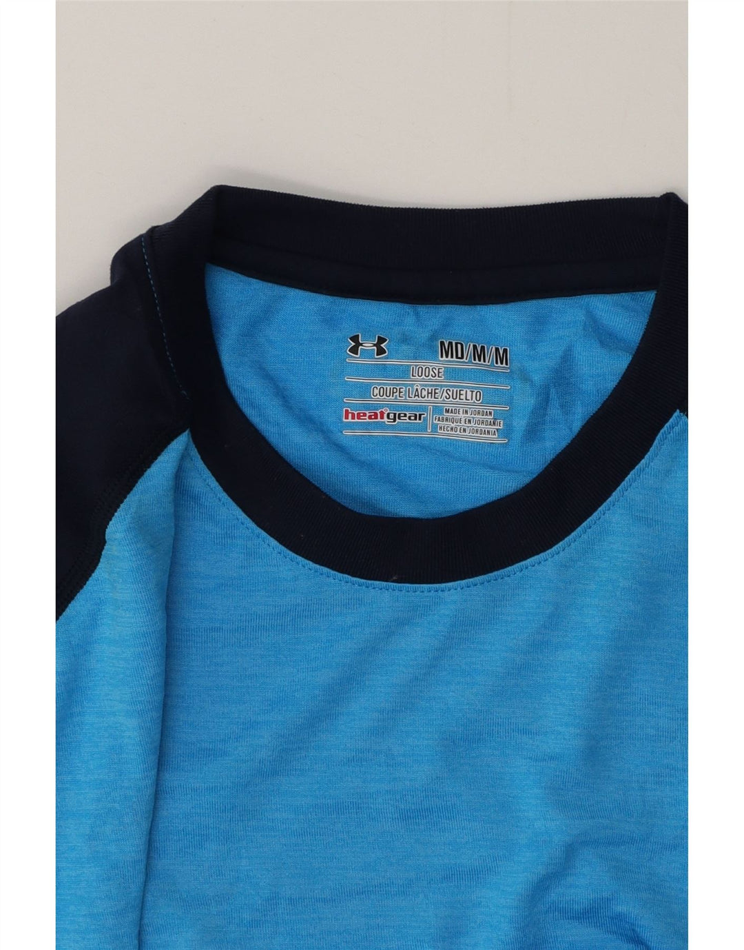 UNDER ARMOUR Herren Heat Gear T-Shirt-Oberteil Mittelblaues Colourblock-Polyester