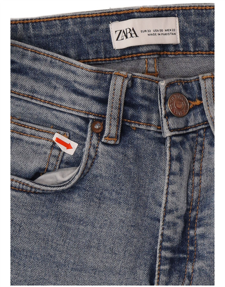 ZARA Womens Bootcut Jeans W22 L25 Blue Cotton