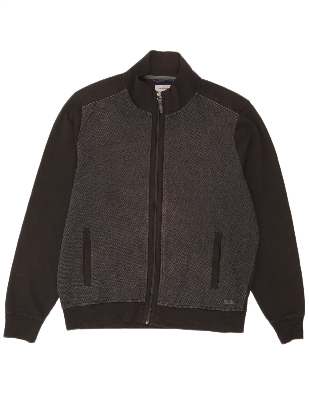 Pierre Cardin Herren-Trainingsanzug-Oberteil, Jacke, 2XL, graue Farbblock-Baumwolle