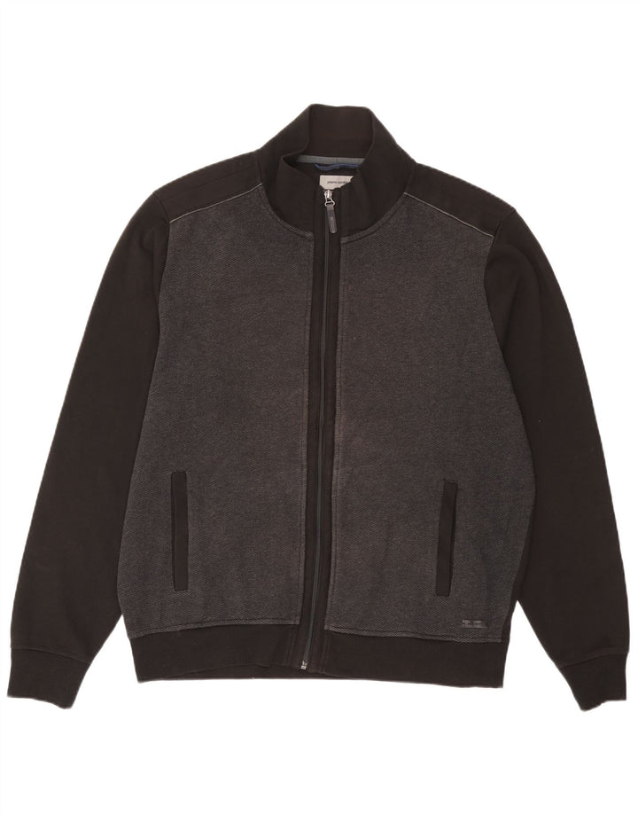Pierre Cardin Herren-Trainingsanzug-Oberteil, Jacke, 2XL, graue Farbblock-Baumwolle