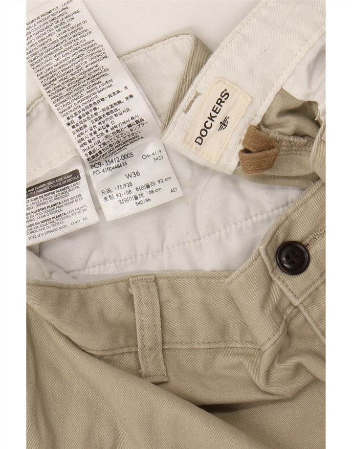 DOCKERS Herren Chino-Shorts W36 Large Beige Baumwolle
