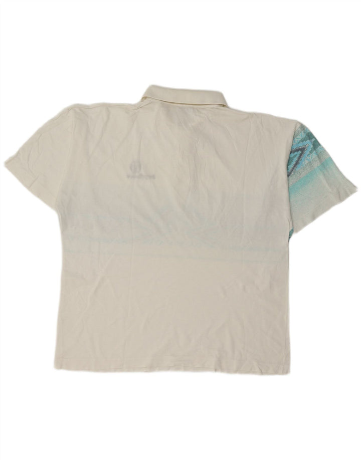 Sergio Tacchini Herren Poloshirt Mittelweiße geometrische Baumwolle