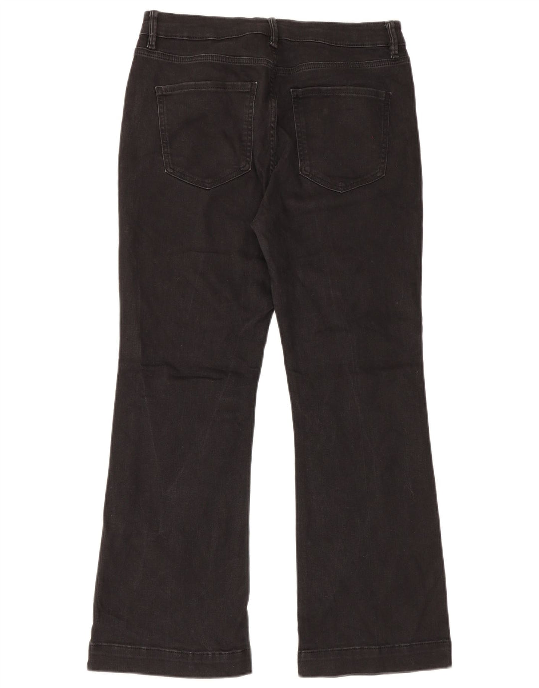 Marks & Spencer Damen Schlagjeans UK 14 Large W32 L27 Schwarze Baumwolle