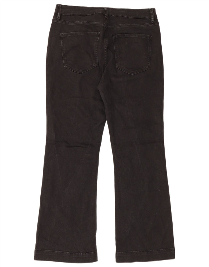 Marks & Spencer Damen Schlagjeans UK 14 Large W32 L27 Schwarze Baumwolle