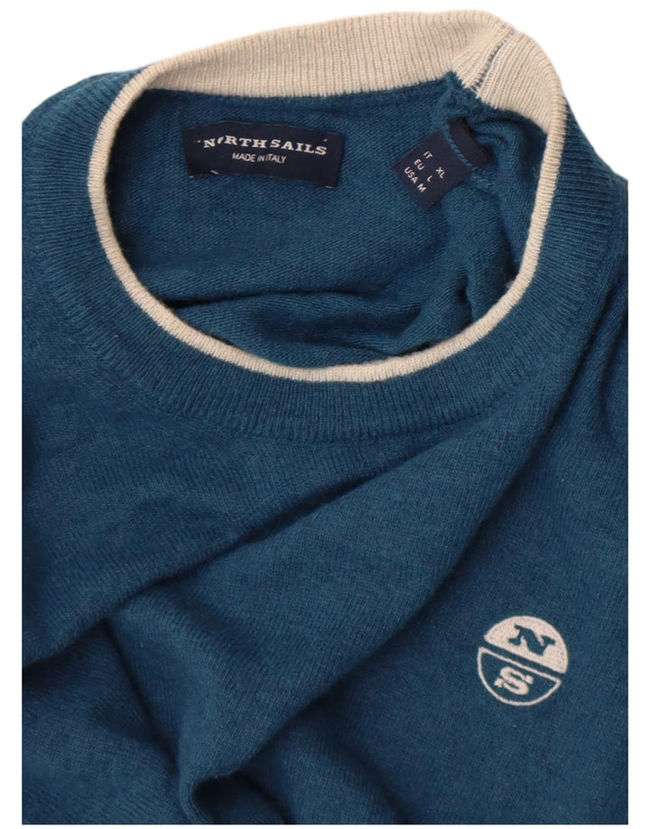 North Sails Herren-Pullover mit Rundhalsausschnitt, groß, blau, Polyamid