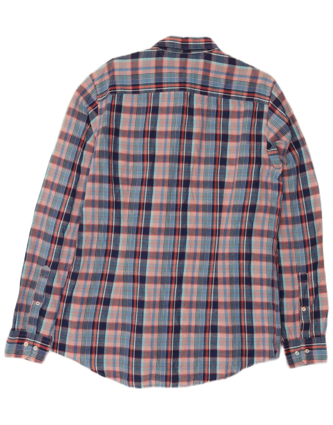 Tommy Hilfiger Herrenhemd XL, blau kariertes Leinen