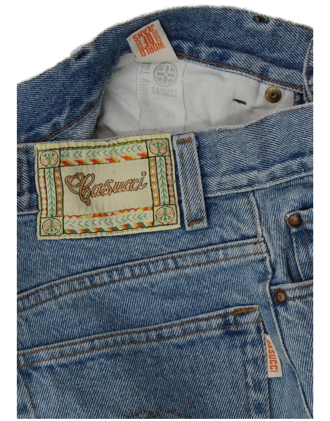 CASUCCI Damen Crop High Waist Jeans IT 42 Medium W26 L23 Blau