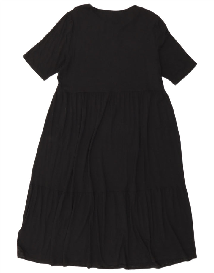 Marks & Spencer Damen Maxikleid UK 16 Large Schwarz Viskose