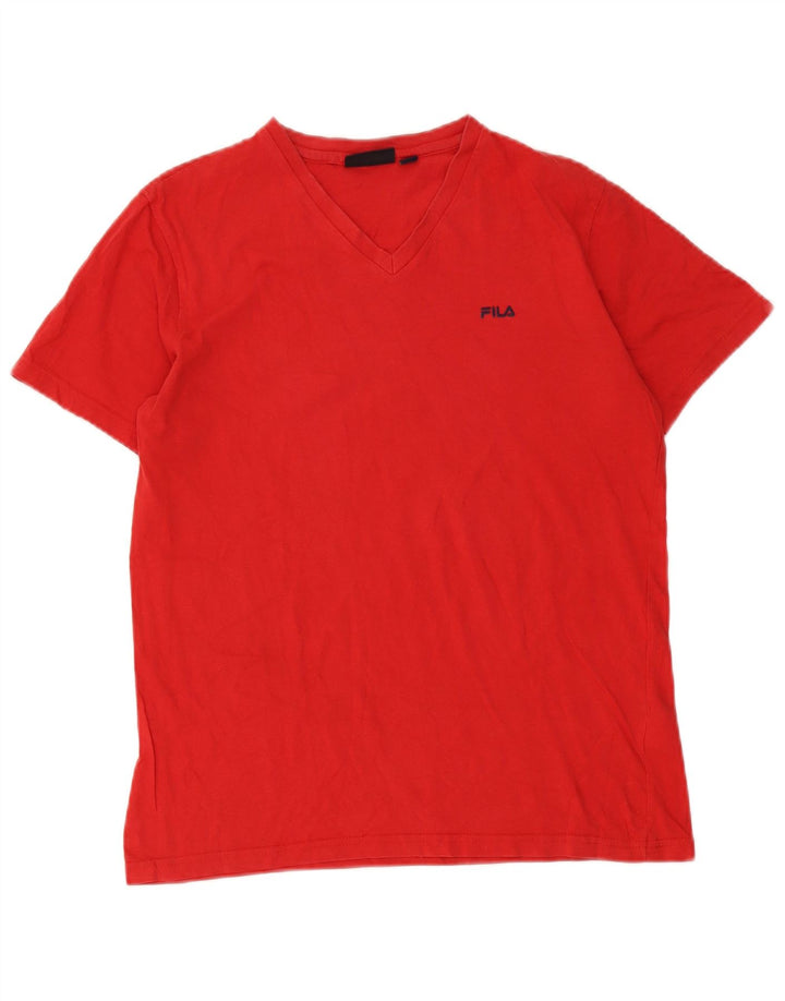 Fila Herren T-Shirt Top Mittelrote Baumwolle