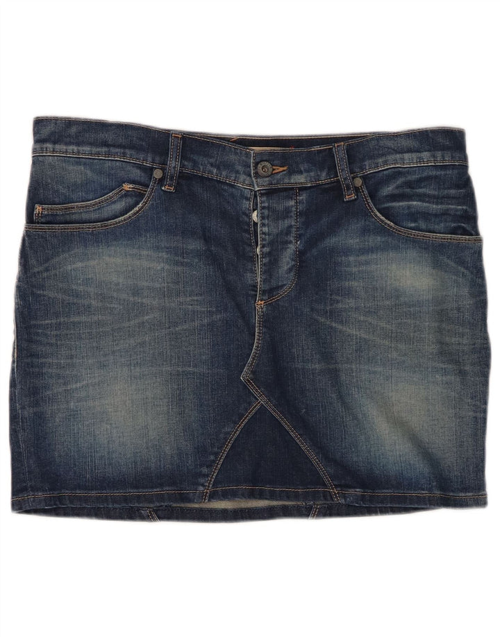 MUSTANG Damen Mini-Jeansrock IT 44 Medium W30 Blaue Baumwolle