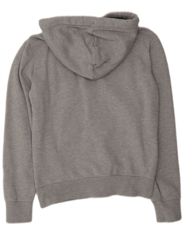 Superdry Herren-Kapuzenpullover mit Reißverschluss aus mittelgrauer Baumwolle
