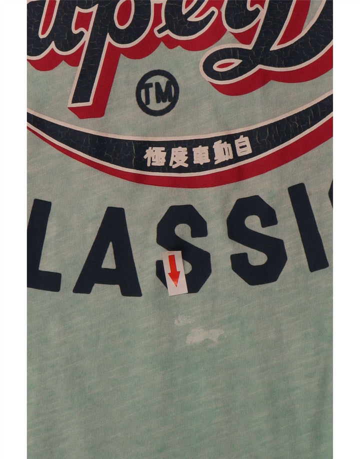 Superdry Herren Grafik-T-Shirt-Oberteil aus mittelgrüner Baumwolle