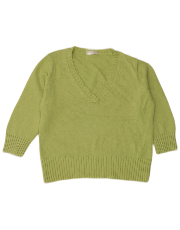Marks & Spencer Damen-Pullover mit 3/4-Ärmeln und V-Ausschnitt, Gr. 18, XL, Grün
