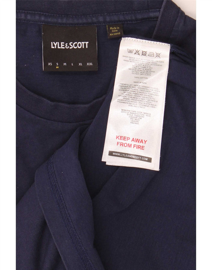 Lyle & Scott Herren T-Shirt Top Small Marineblau Baumwolle