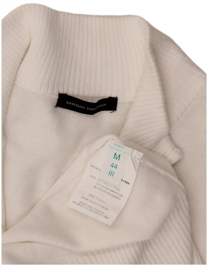 Sergio Tacchini Damen Strickjacke Pullover IT 44 Mittelweiße Baumwolle