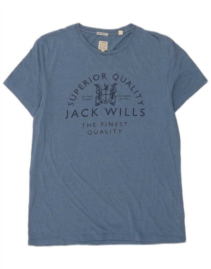 Jack Wills Herren-T-Shirt mit Grafik, Größe S, Blau, Baumwolle
