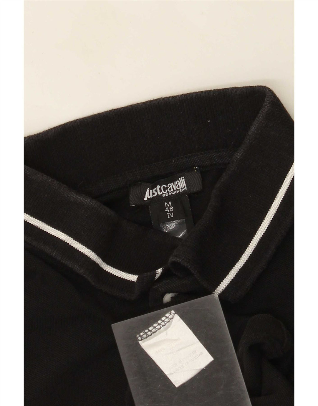 Just Cavalli Herren Poloshirt IT 48 Small Schwarz Baumwolle