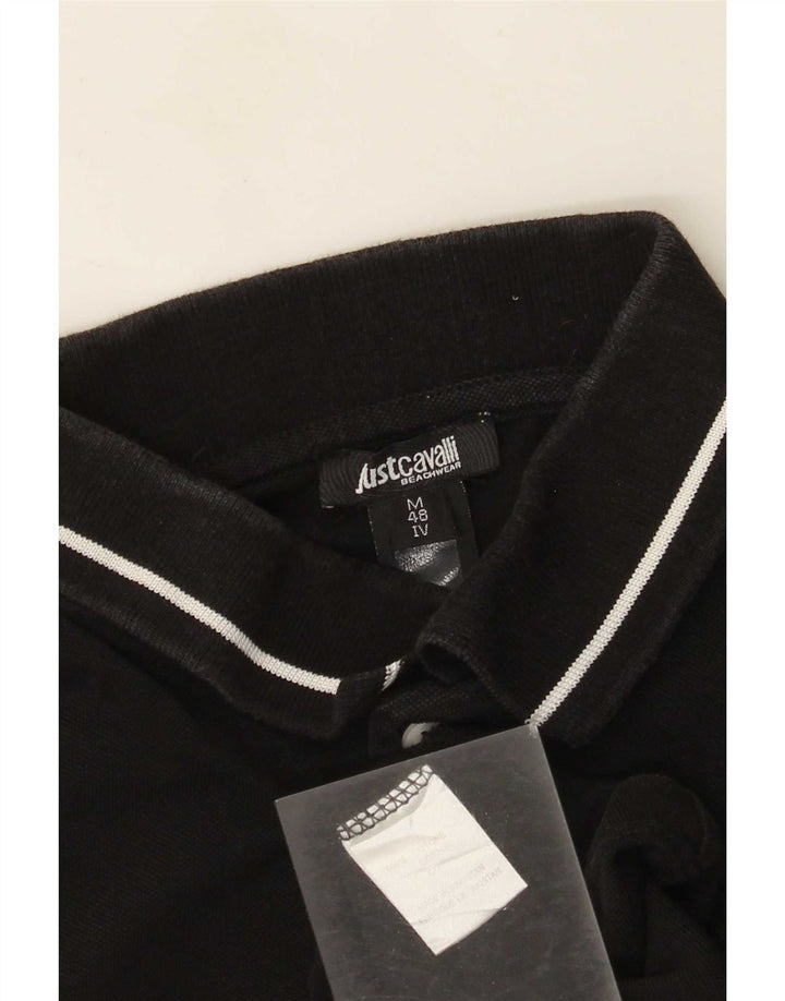 Just Cavalli Herren Poloshirt IT 48 Small Schwarz Baumwolle