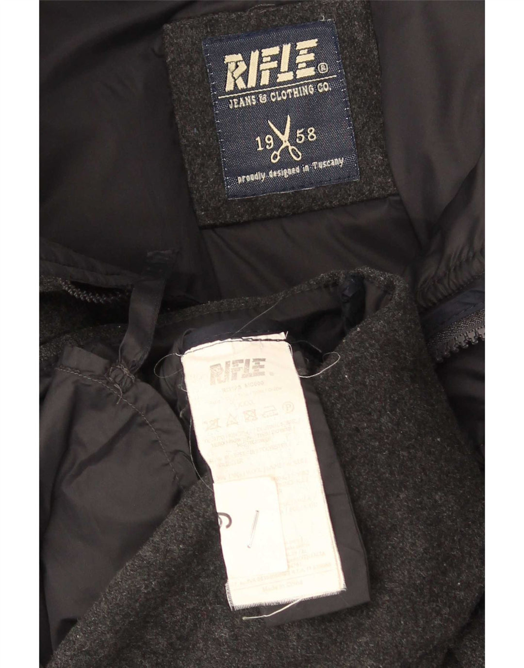 Gewehr gepolsterte Herrenjacke UK 46 3XL Grau