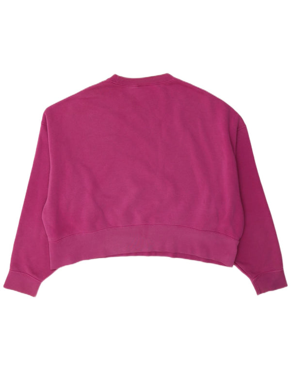 Nike Womens Crop Oversized Sweatshirt Pullover UK 10 Small Rosa Baumwolle