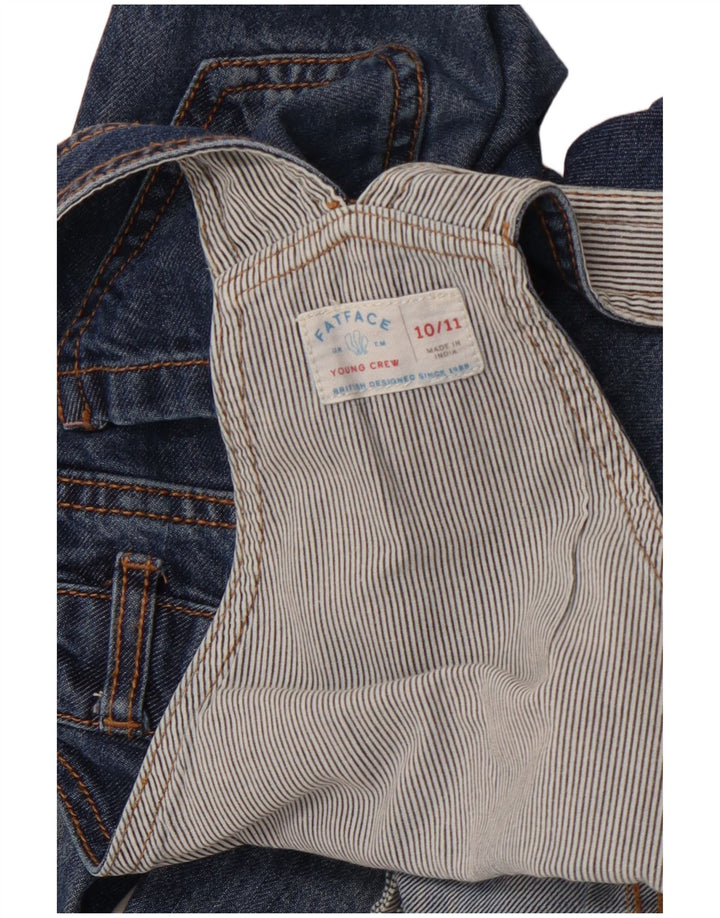 FAT FACE Mädchen-Latzhose, Jeans, 10–11 Jahre, W28, L26, blaue Baumwolle