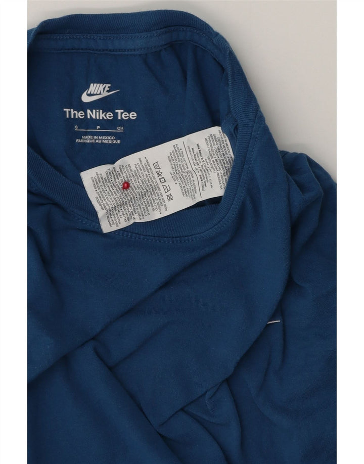 Nike Herren T-Shirt Top Small Blau Baumwolle
