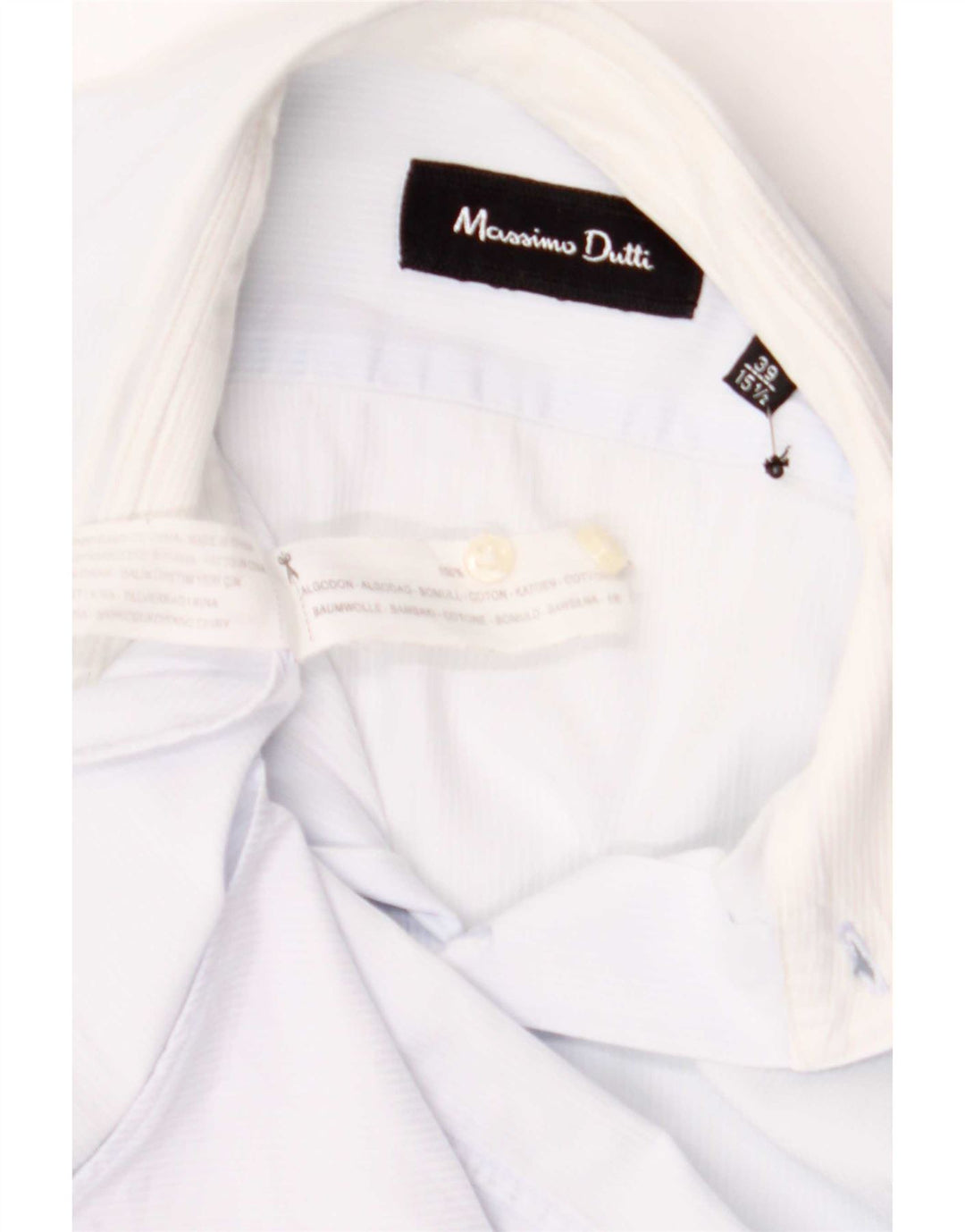 Massimo Dutti Herrenhemd Größe 39 15 1/2 Mittelblaue Baumwolle