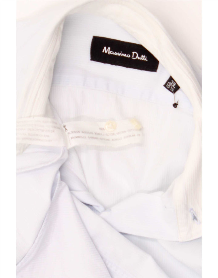 Massimo Dutti Herrenhemd Größe 39 15 1/2 Mittelblaue Baumwolle