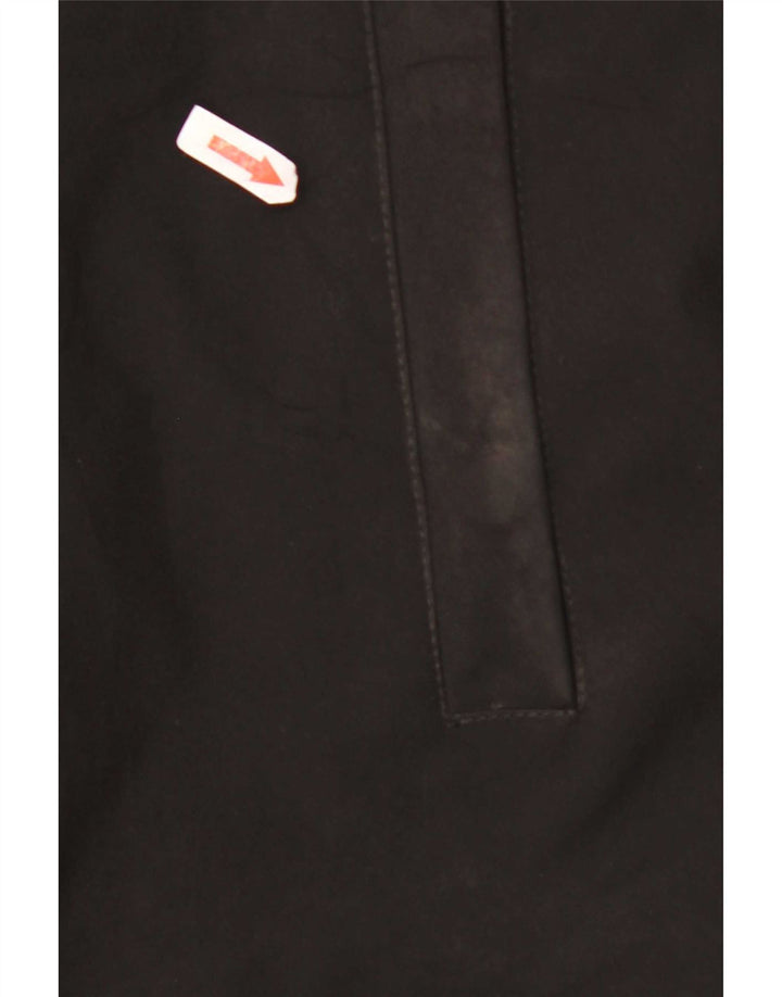 Blauer wattierter Herrenmantel mit Kapuze, UK 44 2XL, schwarzes Polyester
