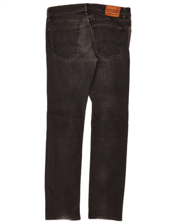 Tommy Hilfiger Herren Slim Jeans W32 L34 Schwarze Baumwolle