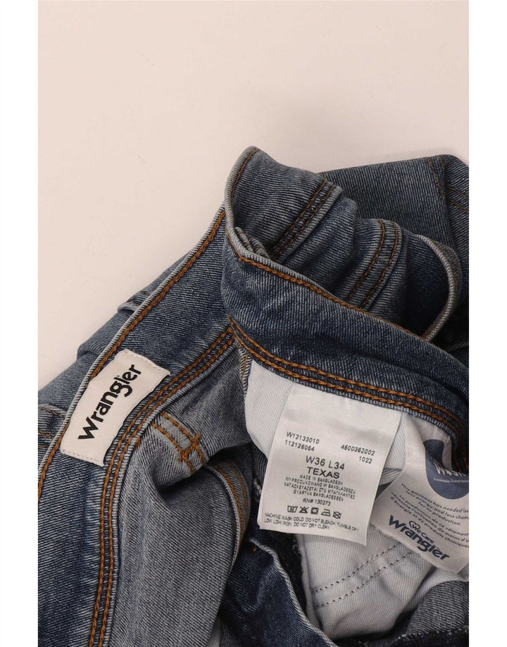 Wrangler Herren Texas Straight Jeans W36 L34 Blaue Baumwolle