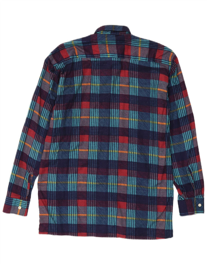 Vintage Herren Flanellhemd Größe 37/38 Kleine marineblau karierte Baumwolle