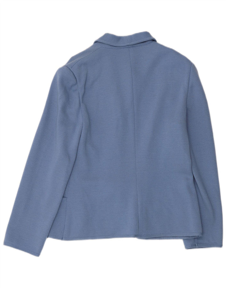 Luisa Spagnoli Damen 3-Knopf-Strickblazerjacke UK 12 Mittelblau