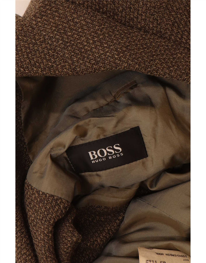 Hugo Boss Herren-Blazer mit 3 Knöpfen, EU 52, XL, braune Schurwolle