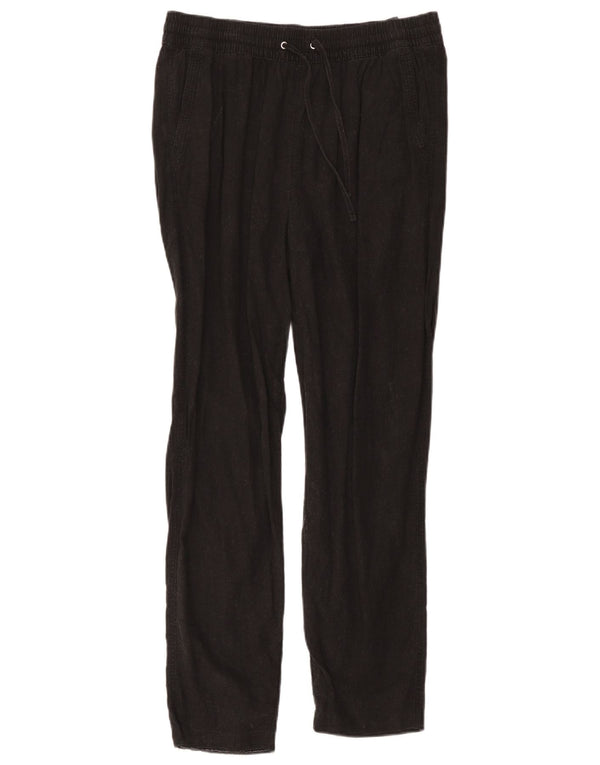 Marks & Spencer Womens Straight Casual Trousers UK 14 Medium W30 L28 Black