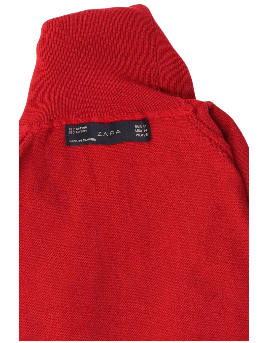 Kurzärmliger Rollkragenpullover von Zara für Damen, Gr. 12, Mittelrot