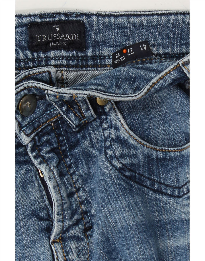 TRUSSARDI Womens Straight Jeans W25 L29 Navy Blue Cotton Vintage Trussardi and Second-Hand Trussardi from Messina Hembry 