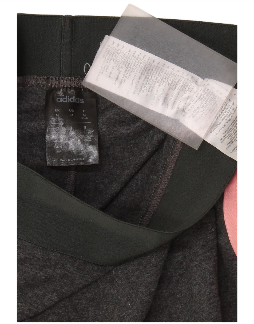 Adidas Damen Crop Leggings UK 12/14 Mittelgraue Baumwolle