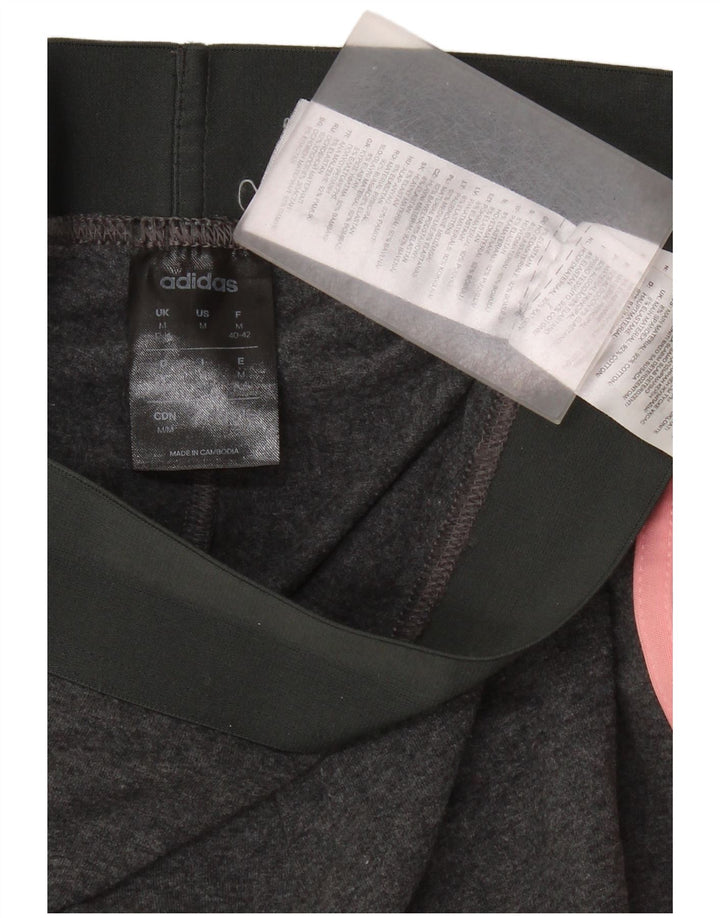 Adidas Damen Crop Leggings UK 12/14 Mittelgraue Baumwolle