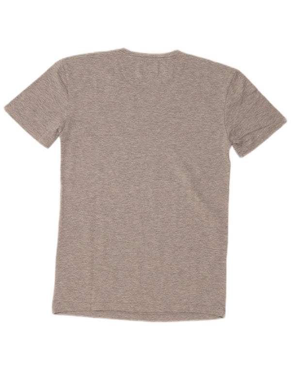 Zara Herren Super Slim Fit T-Shirt Top Small Grau meliert