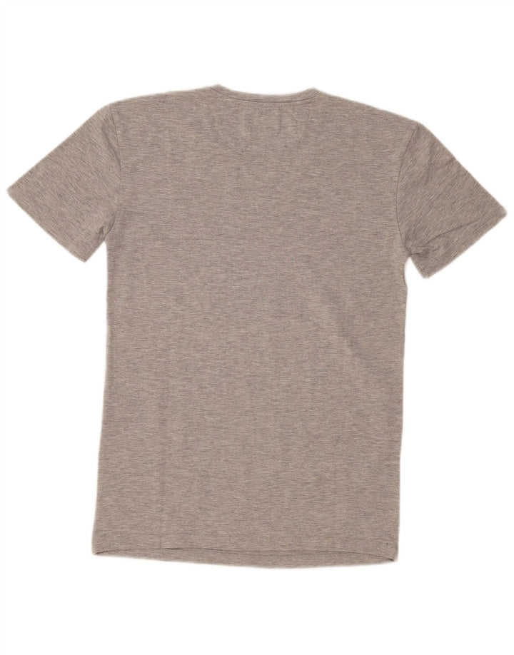 Zara Herren Super Slim Fit T-Shirt Top Small Grau meliert
