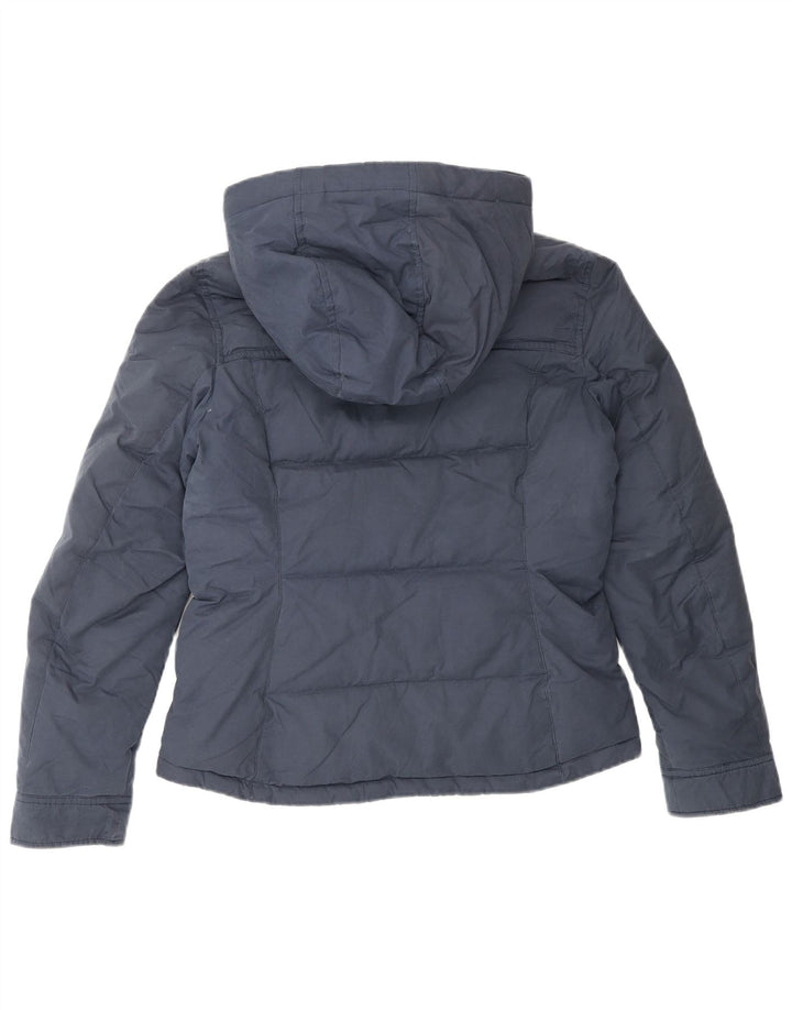 Jack Wills Wattierte Damenjacke mit Kapuze, Größe S, Marineblau, Polyester