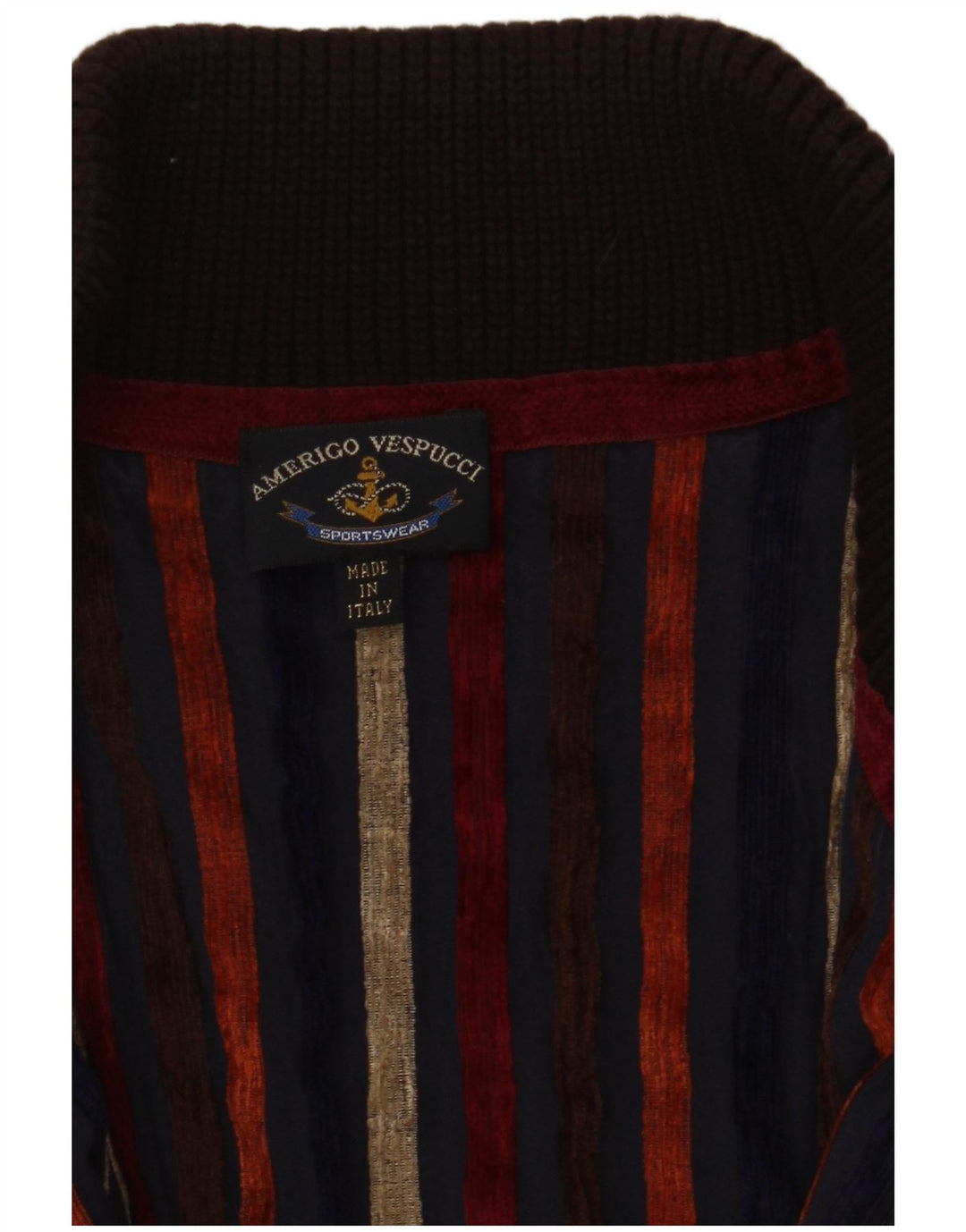 Amerigo Vespucci Herren-Cardigan mit durchgehendem Reißverschluss Mittelbraun