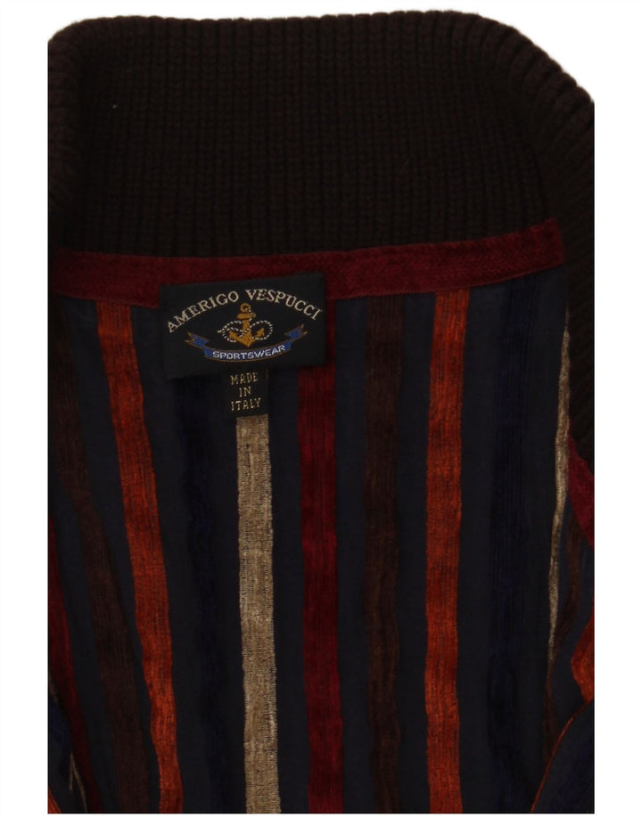Amerigo Vespucci Herren-Cardigan mit durchgehendem Reißverschluss Mittelbraun
