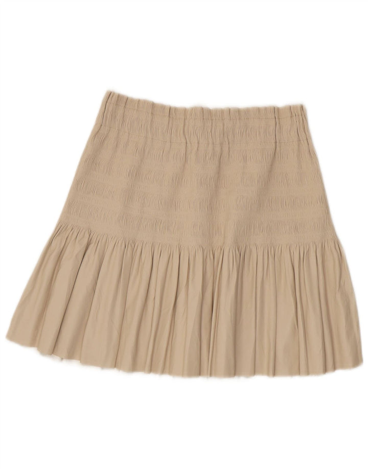 Zara Damen A-Linien-Rock, Größe L, W34, Beige, Polyester