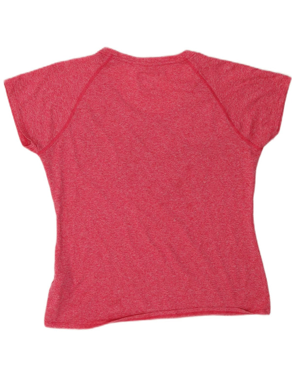 The North Face Damen-T-Shirt-Oberteil UK 16 Large Rosa geflecktes Polyester