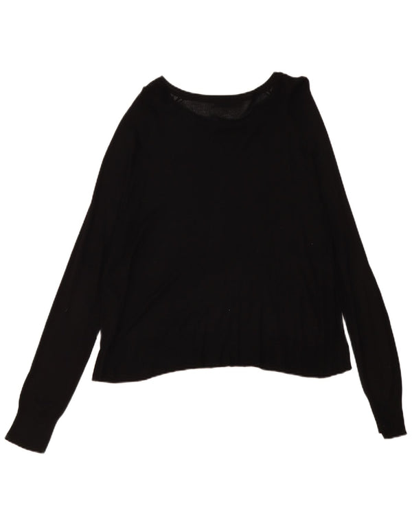 Zara Damen-Pullover, übergroß, U-Boot-Ausschnitt, Gr. 10, Größe S, schwarze Viskose