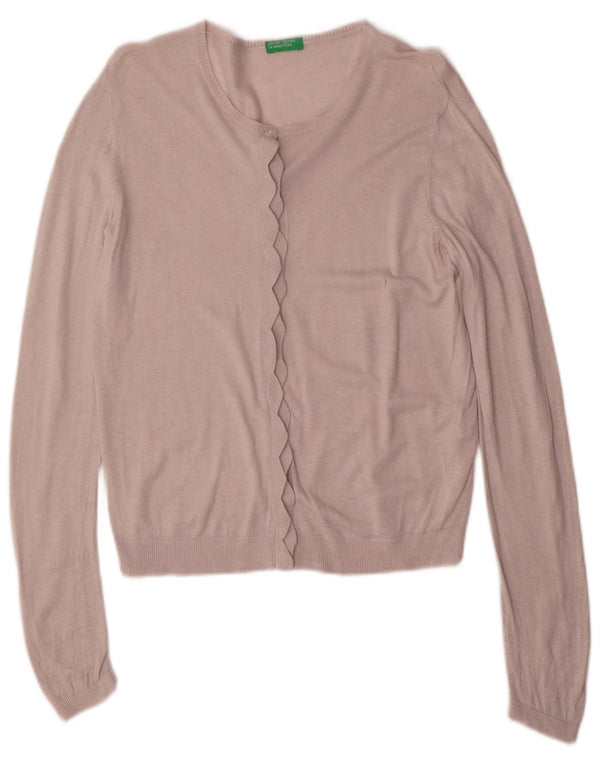 BENETTON Mädchen-Cardigan-Pullover, 11–12 Jahre, 2XL, rosa Viskose