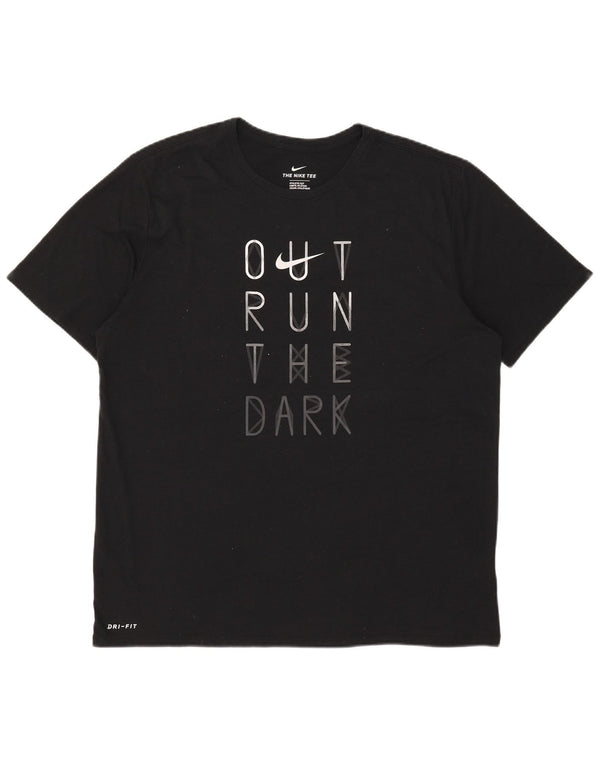 Nike Herren Dri Fit Graphic T-Shirt Top XL Schwarz Polyester